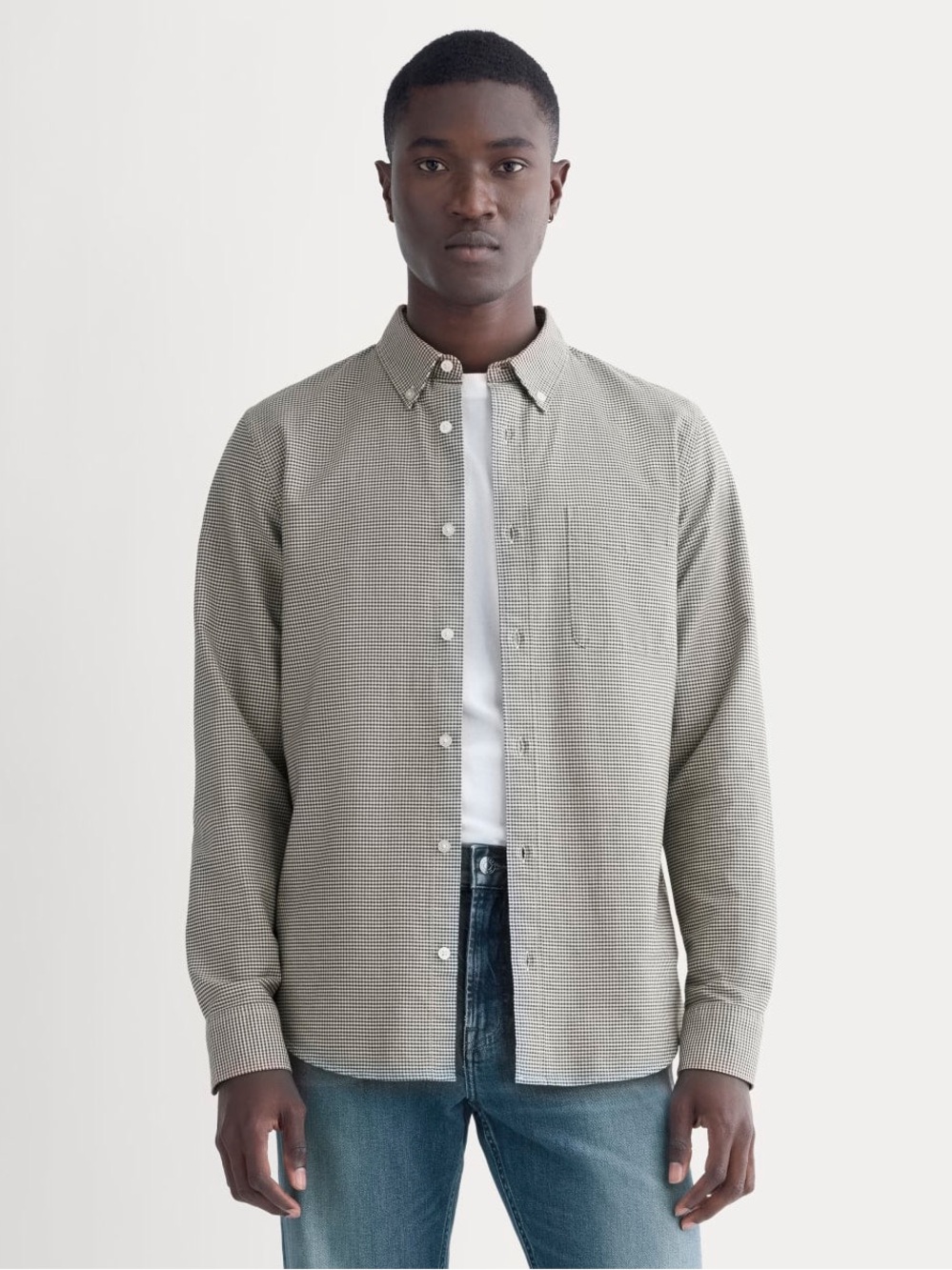 New Everlane The Slim Oxford Shirt Forest Night Gingham Size XL
